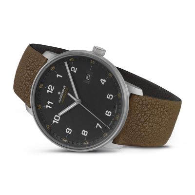 Junghans 027/2002.00 Herren-Uhr Form A Titan Analog Automatic mit Leder-Band