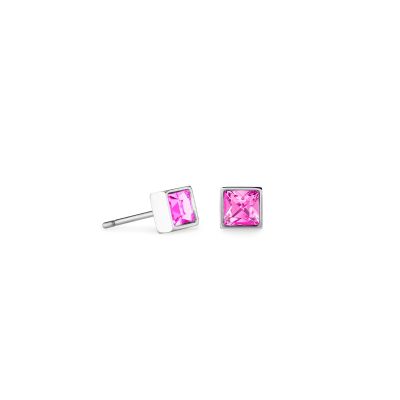 Coeur de Lion Ohrstecker Brilliant Square Rosa Silberton 0501/21-1917