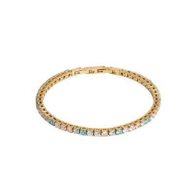Coeur de Lion Tennisarmband Multicolor Pastell Gold-Ton 0600/30-1590