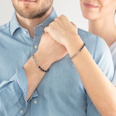 Coeur de Lion Armband Herren Fusion Link Chain Schwarz 0901/30-1300
