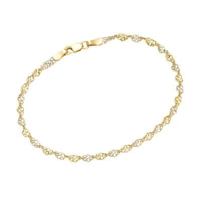 Karat Armband Singapurkette 375/- Gelb- und Weißgold 19 cm 92021740190