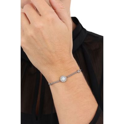 Joop! Armband Damen Perlmutt Zirkonia Edelstahl Silber-Ton 2039776