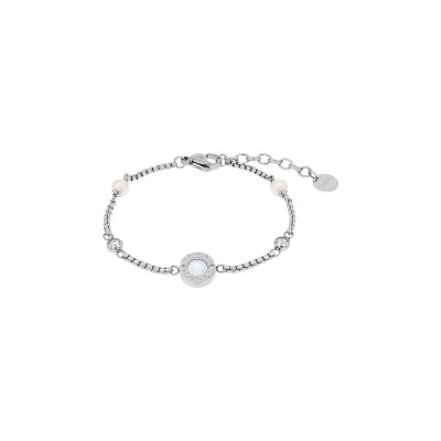 Joop! Armband Damen Perlmutt Zirkonia Edelstahl Silber-Ton 2039776