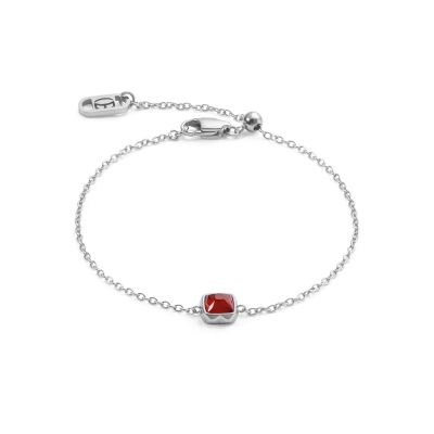 Coeur De Lion Armband Birthstone Achat Rot Januar Silber 1300/30-0300