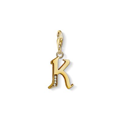 Thomas Sabo 1617-414-39 Charm-Anhänger Buchstabe K Silber Vergoldet