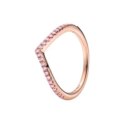 Pandora 186316C02 Ring Damen Timeless Wishbone Funkelnd Rosafarben 14k