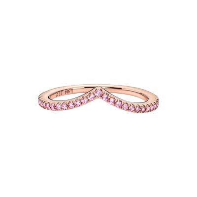 Pandora 186316C02 Ring Damen Timeless Wishbone Funkelnd Rosafarben 14k