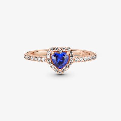 Pandora Rose 188421C01 Ring Funkelndes Blaues Erhabenes Herz