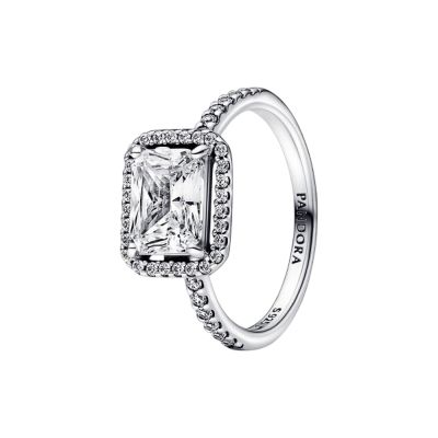 Pandora 192391C01 Ring Damen Rechteckiger Funkelnder Strahlenkranz Silber 