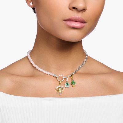 Thomas Sabo Charm-Anhänger Blaues Auge Silber Vergoldet 1926-971-7