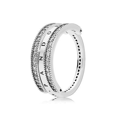 Pandora 197404CZ Ring Damen Flipping Hearts Of Pandora Silber