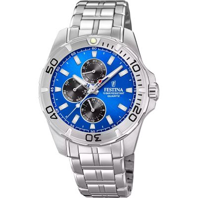 Festina F20445/4 Herren-Armbanduhr Multifunktion Quarz mit Edelstahl-Band