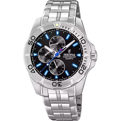 Festina F20445/6 Herren-Uhr Multifunktion Quarz mit Edelstahl-Armband