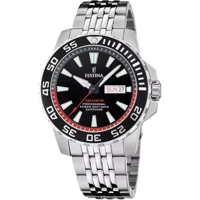 Festina F20661/3 Herren-Uhr The Originals Analog Quarz Edelstahl-Armband