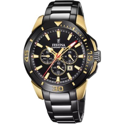 Festina F20644/1 Herren-Uhr Chrono Bike Special Edition Schwarz Edelstahl-Band
