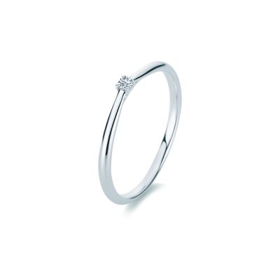 Diamond Group 1A286W452 Ring Brillant 0,05 ct TW-si 14 kt Weissgold Gr. 52