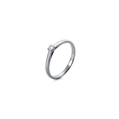 Diamond Group 1A439W452 Ring Brillant 0,10 ct TW-si 14 kt Weissgold Gr. 52