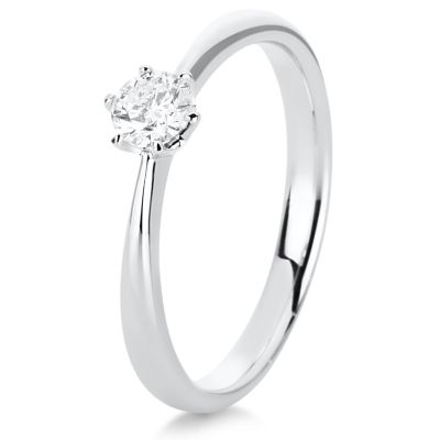 Diamond Group 1C481W456 Ring Brillant 0,25 ct TW-si 14 kt Weissgold Gr. 56