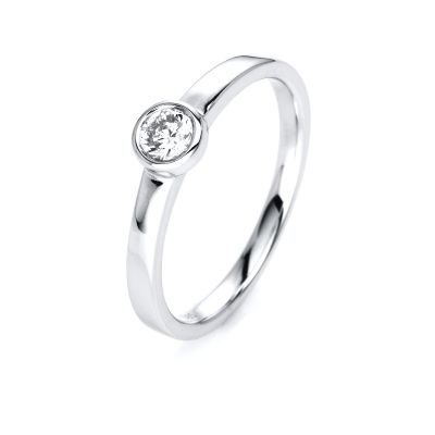 Diamond Group 1J133W454 Ring Damen Brillant 0,25 ct TW-si 14 kt Weissgold Gr. 54