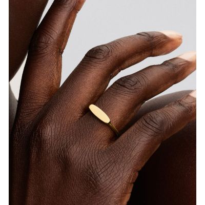 Pandora Ring Damen Gravierbarer Stab 14K Vergoldet 163986C00