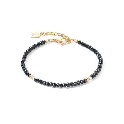 Coeur de Lion Armband Little Twinkle Schwarz Gold-Ton 2033/30-1300