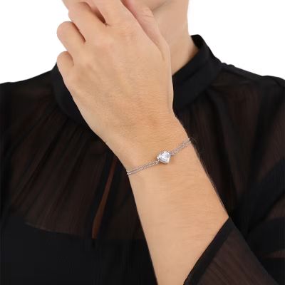 Joop! Armband Damen Herz Zirkonia Zweireihig Sterlingsilber 2039690