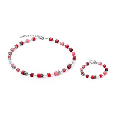 Coeur de Lion Collier GeoCube® Iconic Pure Rot Edelstahl 2700/10-0300