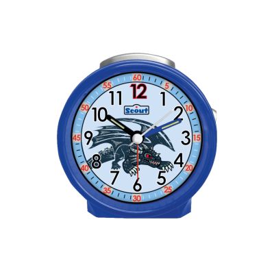 Scout 280001024 Jungen-Wecker Drache Blau Analog Quarz