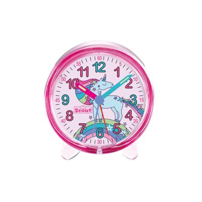 Scout Mädchen-Wecker Einhorn Regenbogen Pink Analog Quarz 280001058