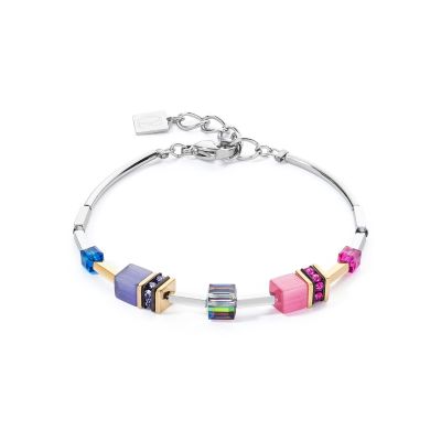 Coeur de Lion Armband GeoCube® Iconic Rainbow Silber 2800/30-1500