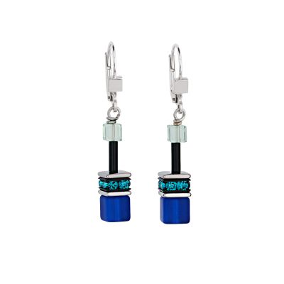 Coeur De Lion 2838/20-0705 Ohrringe Ohrhänger GeoCUBE® Swarovski® Blau Grün