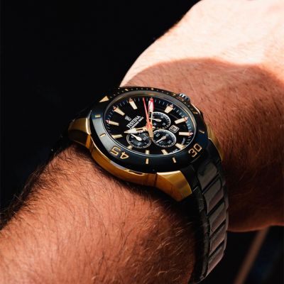 Festina F20644/1 Herren-Uhr Chrono Bike Special Edition Schwarz Edelstahl-Band