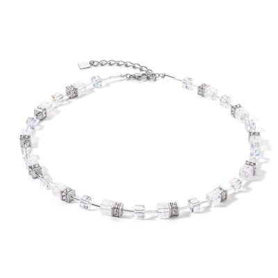 Coeur de Lion Kette GeoCube® Iconic Nature Weiß Silber 3018/10-1417
