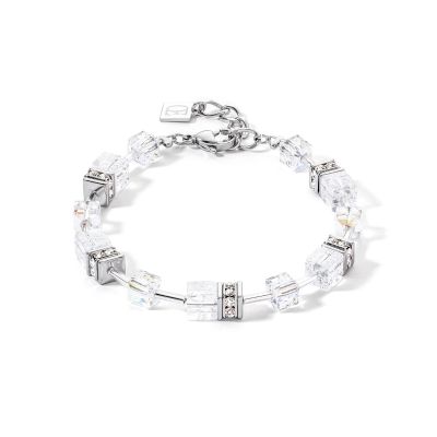 Coeur de Lion Armband GeoCube® Iconic Nature Weiß-Silber 3018/30-1417