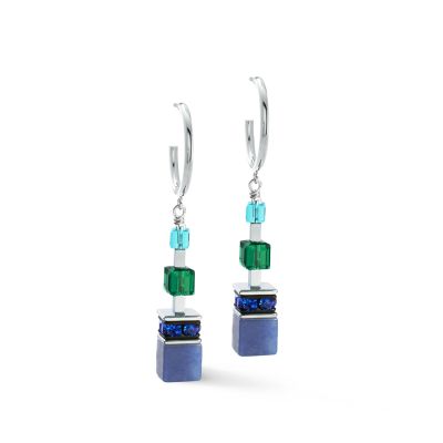 Coeur de Lion Creolen GeoCube® Precious Statement Ocean Silber 3039/21-0705