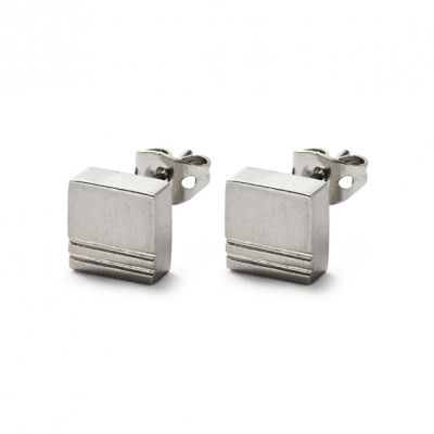 Monomania 31011 Ohrringe Ohrstecker Unisex Quadratisch Edelstahl