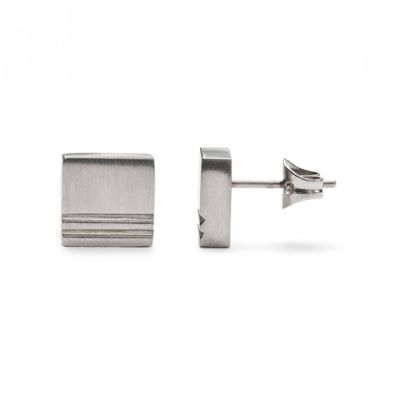 Monomania 31011 Ohrringe Ohrstecker Unisex Quadratisch Edelstahl