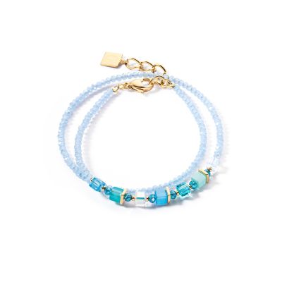 Coeur de Lion Armband Joyful Colours Wrap Swarovski® Türkis Gold 4564/30-0600