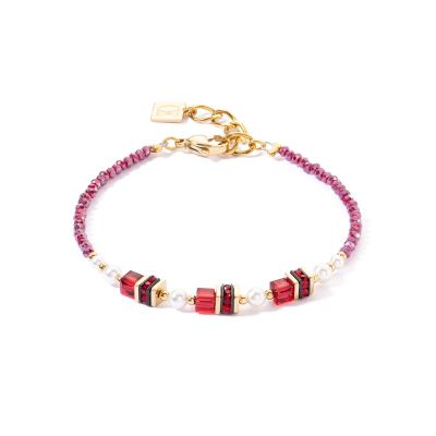 Coeur de Lion Armband Sparkling Princess Rot Goldton 4567/30-0300