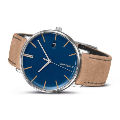 Junghans 47/4255.00 Damen-Uhr Form Analog Quarz mit Leder-Armband