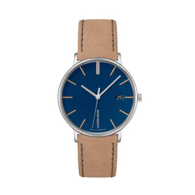 Junghans 47/4255.00 Damen-Uhr Form Analog Quarz mit Leder-Armband