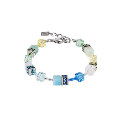 Coeur de Lion Armband GeoCube® Iconic Aqua Grün Silberton 4905/30-2005