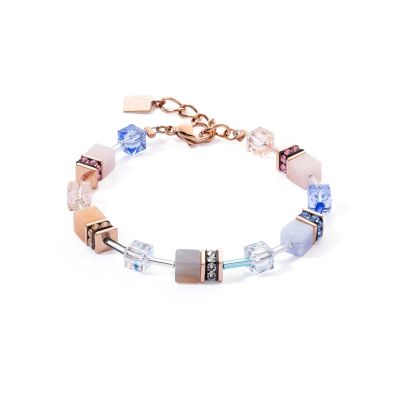 Coeur de Lion Armband GeoCube® Iconic Blau Beige Roséton 4905/30-0738