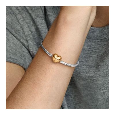 Pandora Damen Armband Moments Herz-Verschluss Silber 568707C00