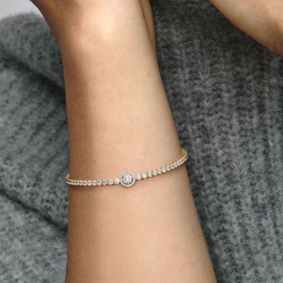 Pandora 569416C01 Tennisarmband Damen Funkelnder Kranz Zirkonia 14k Vergoldet