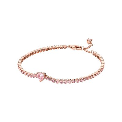 Pandora 580041C01 Tennisarmband Damen Funkelndes Herz 14k Rosé Vergoldet 