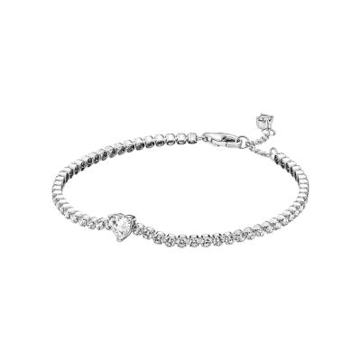 Pandora 590041C01 Tennisarmband Damen Funkelndes Herz Zirkonia Silber