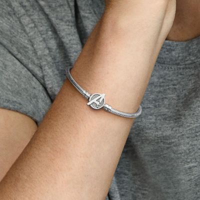 Pandora Marvel 590784C00 Gliederarmband The Avengers Logo-Verschluss Silber