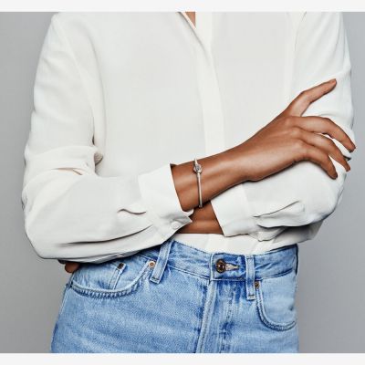 Pandora 598827C01 Schlangen-Gliederarmband mit Herz-Verschluss
