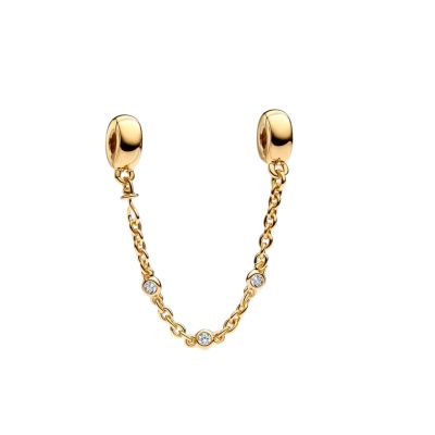 Pandora Komfortkette Damen Drei Zirkonia Steine Vergoldet 5 cm 763515C01